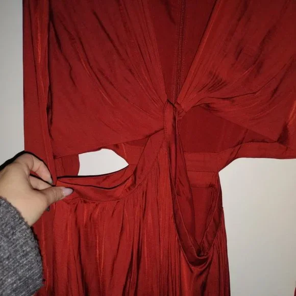 banana republic red satin dress Banana Republic Etude Silk Maxi Dress In Pink